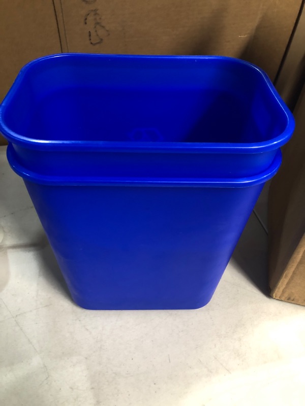 Photo 1 of AmazonCommercial 3 Gallon Commercial Office Wastebasket, Blue qty 2 