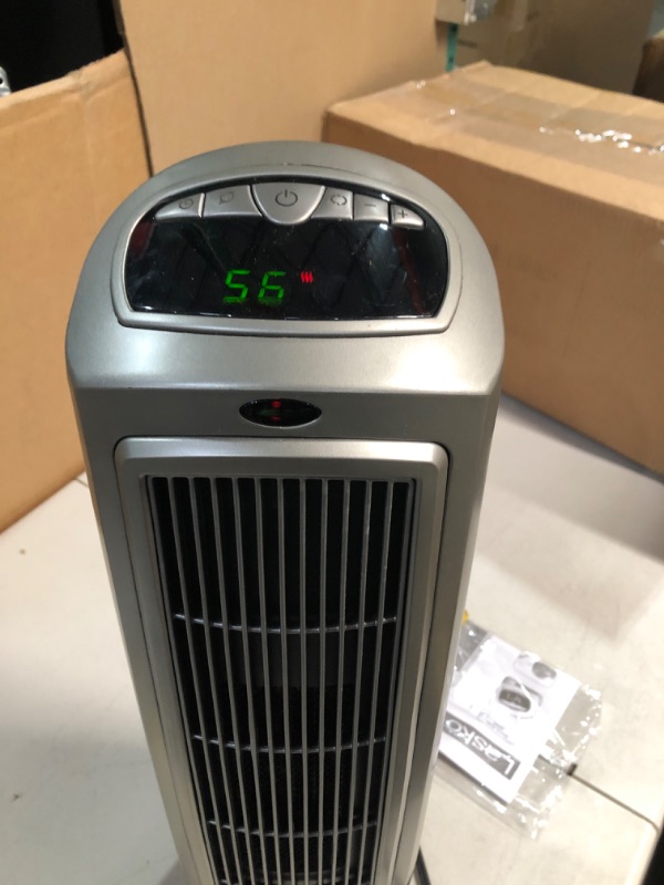 Photo 2 of Lasko 1500W Digital Ceramic Space Heater with Remote, 755320, Silver