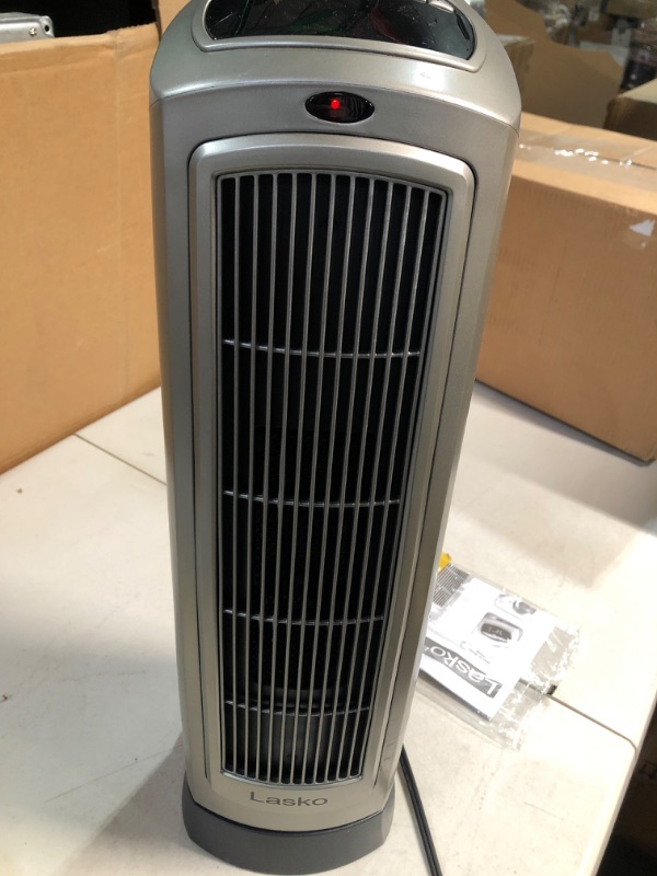 Photo 3 of Lasko 1500W Digital Ceramic Space Heater with Remote, 755320, Silver