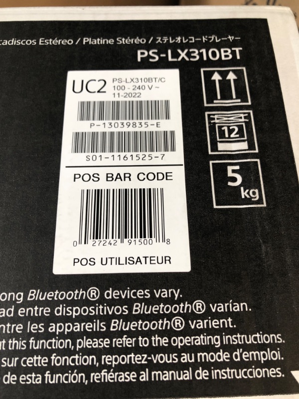 Photo 3 of Damaged Sony PS-LX310BT Belt Drive Turntable: Fully Automatic Wireless Vinyl Record Player with Bluetooth and USB Output Black