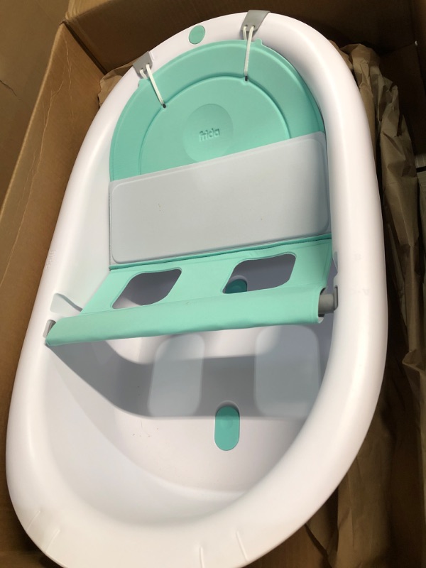 Photo 2 of 4-in-1 Grow-with-Me Bath Tub by Frida Baby Transforms Infant Bathtub to Toddler Bath Seat with Backrest for Assisted Sitting in Tub