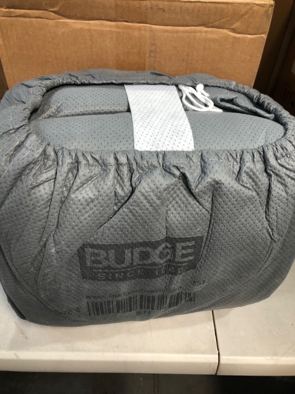 Photo 2 of Budge Protector V Car Cover, 5 Layer Premium Weather Protection, Waterproof, Dustproof, UV Treated Car Cover Fits Cars up to 228", Gray, Size 4: 