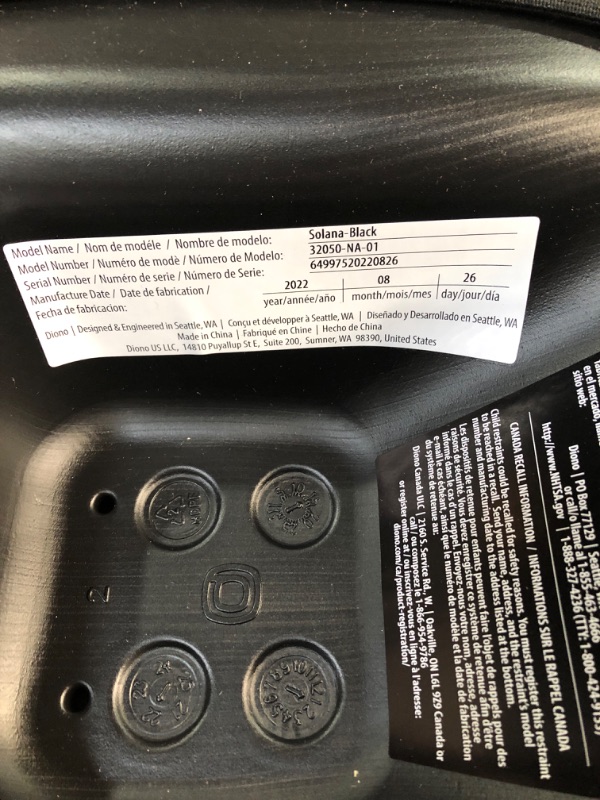 Photo 1 of Diono Solana 2022, No Latch, Single Backless Booster Car Seat, Lightweight, Machine Washable Covers, Cup Holders, Charcoal Gray NEW! Single Charcoal Gray