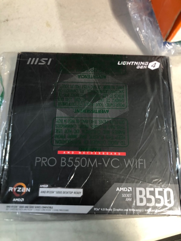 Photo 3 of MSI PRO B550M-VC WiFi ProSeries Motherboard (AMD AM4, DDR4, PCIe 4.0, SATA 6Gb/s, M.2, USB 3.2 Gen 2, HDMI/DP, Wi-Fi, mATX)