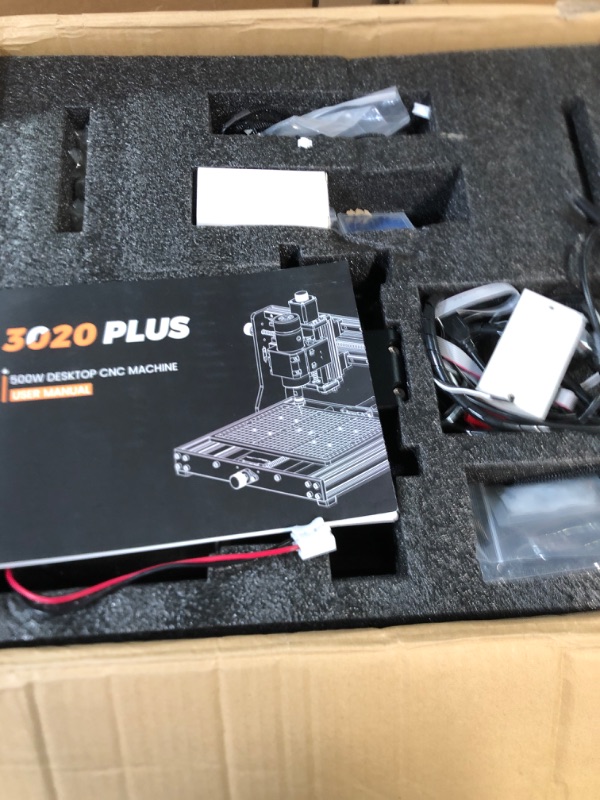 Photo 1 of 500W CNC Router Machine, MYSWEETY 3020 PLUS CNC Wood Router 3 Axis Desktop CNC Machine for Metal Wood Acrylic MDF with Limit Switches, Emergency-Stop, Working Area 300*200*73 mm(11.81*7.87*2.87 inch)