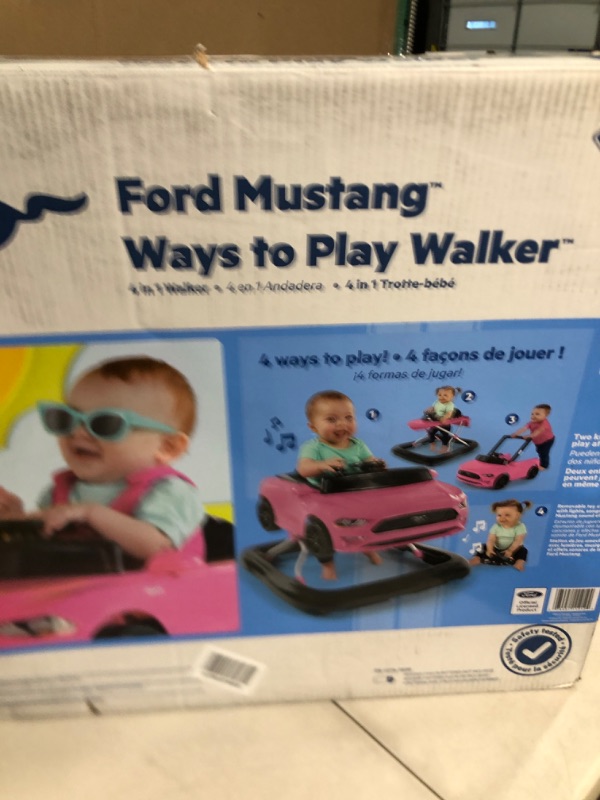 Photo 2 of Bright Starts Ford Mustang Ways to Play 4-in-1 Baby Activity Push Walker, Pink, Age 6 months+ Ford Mustang Pink