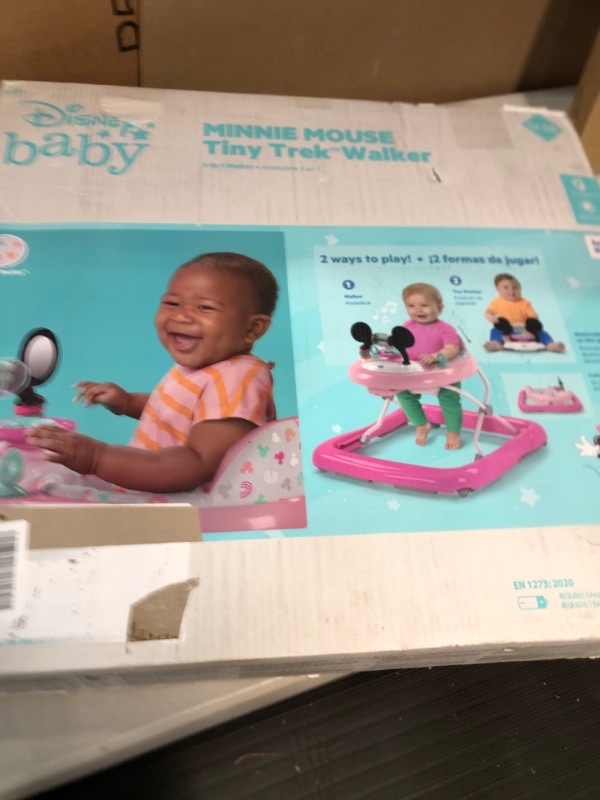 Photo 2 of Disney Baby Minnie Mouse 2-in-1 Forever Besties Baby Walker - Easy Fold Frame and Removable Toy Station, Age 6 Months+ Minnie Forever Besties