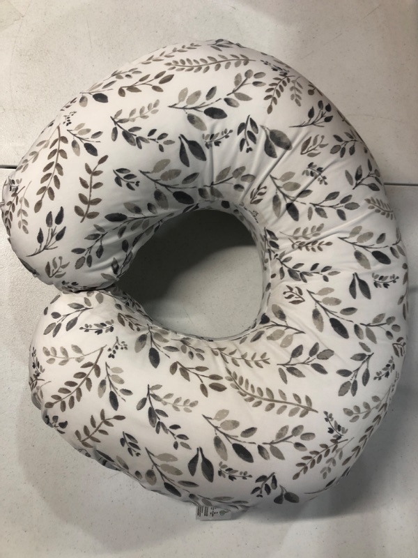 Photo 1 of Boppy Nursing Pillow and Positioner—Original | Gray Taupe Watercolor Leaves | Breastfeeding, Bottle Feeding, Baby Support | with Removable Cotton Blend Cover | Awake-Time Support