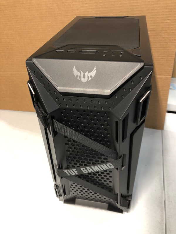 Photo 2 of ASUS TUF Gaming GT301 Mid-Tower Compact Case for ATX Motherboards with honeycomb Front Panel, 120mm