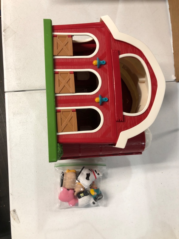 Photo 2 of Battat – Big Red Barn – Animal Farm Playset for Toddlers 18M+ (6Piece), Dark Red, 13.5" Large x 9" W x 12" H Battat Big Red Barn