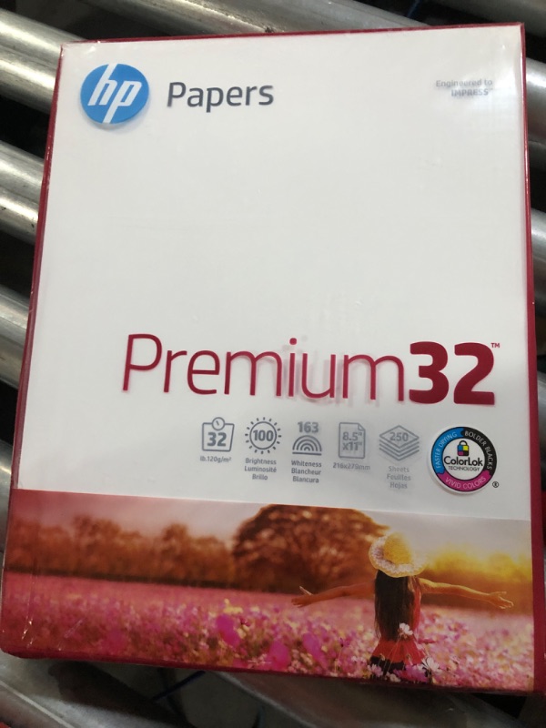 Photo 2 of HP Printer Paper | 8.5 x 11 Paper | Premium 32 lb | 1 Ream - 250 Sheets | 100 Bright | Made in USA - FSC Certified | 113500R 1 Pack | 250 Sheets Letter (8.5 x 11)