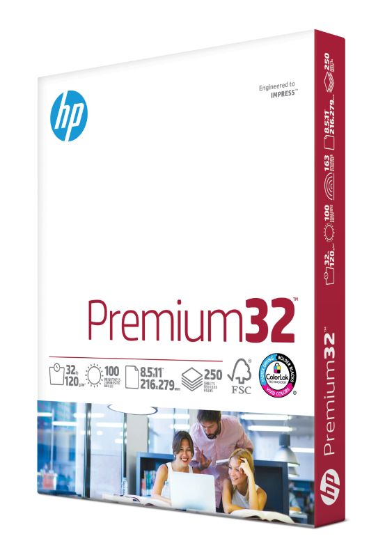 Photo 1 of HP Printer Paper | 8.5 x 11 Paper | Premium 32 lb | 1 Ream - 250 Sheets | 100 Bright | Made in USA - FSC Certified | 113500R 1 Pack | 250 Sheets Letter (8.5 x 11)