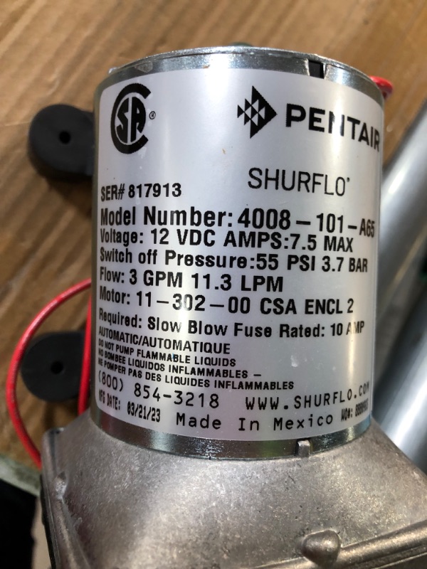 Photo 2 of SHURFLO 4008-101-A65 New 3.0 GPM RV Water Pump Revolution, 12V