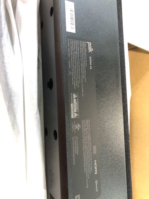 Photo 1 of Polk Audio Signa S4 Ultra-Slim Sound Bar for TV with Wireless Subwoofer, Dolby Atmos 3D Surround Sound, eARC & Bluetooth - Black