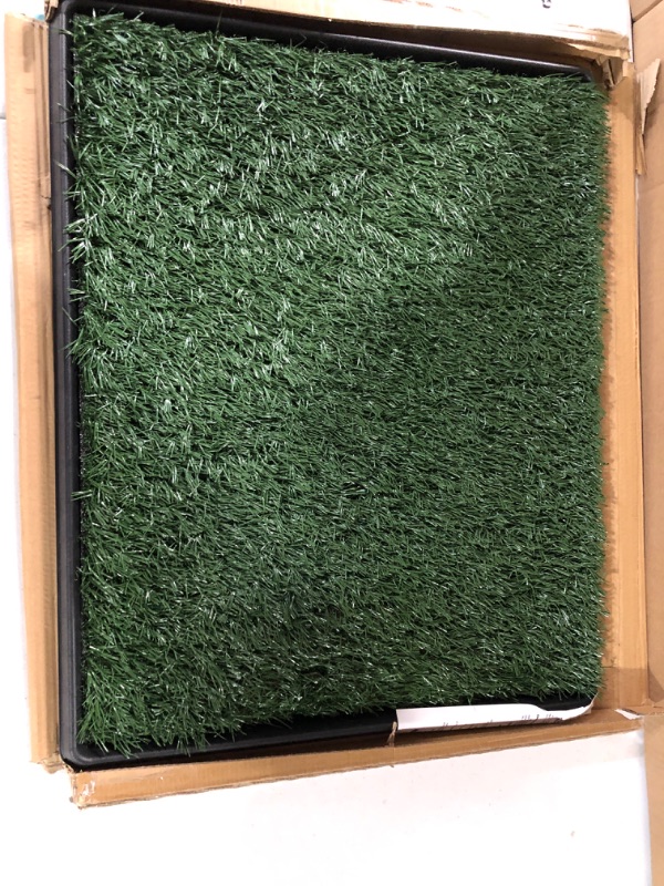 Photo 2 of Artificial Grass Puppy Pee Pad for Dogs and Small Pets - 20x25 Reusable 3-Layer Training Potty Pad with Tray - Dog Housebreaking Supplies by PETMAKER