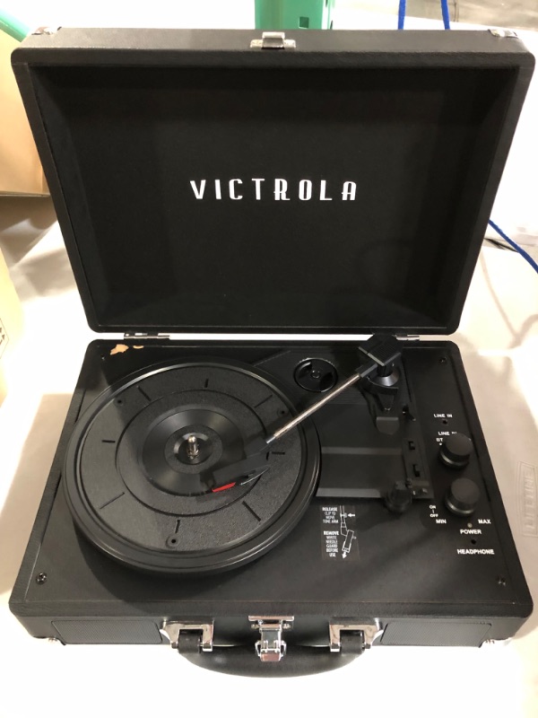 Photo 2 of Victrola Vintage 3-Speed Bluetooth Portable Suitcase Record Player- black