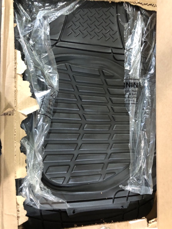 Photo 2 of Motor Trend - MT-923-BK 923-BK Black FlexTough Contour Liners-Deep Dish Heavy Duty Rubber Floor Mats for Car SUV Truck & Van-All Weather 