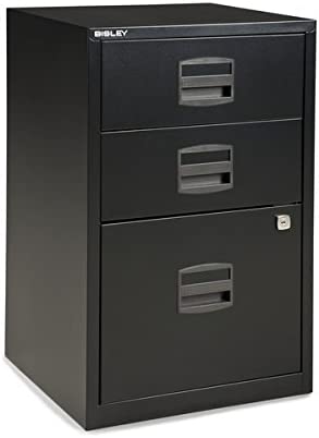 Photo 1 of Bisley Two Drawer Steel Home or Office Filing Cabinet, Black (FILE2-NV) 