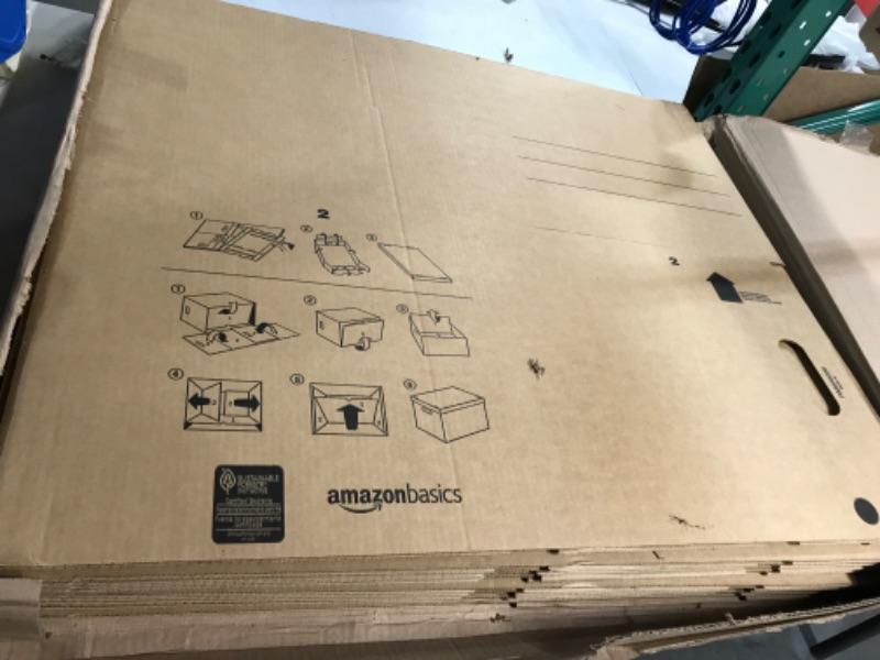 Photo 2 of Amazon Basics Medium Moving Boxes with Lid and Handles, 19 x 14.5 x 15.5 inches, 10-Pack Medium 