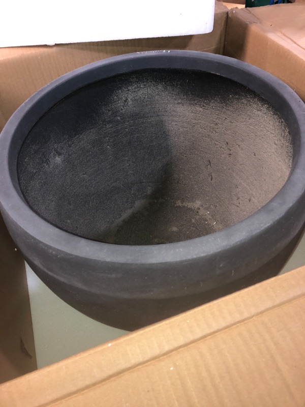 Photo 3 of  Lightweight Concrete Outdoor Round Bowl Planter, Outdoor/Indoor Large Planter
