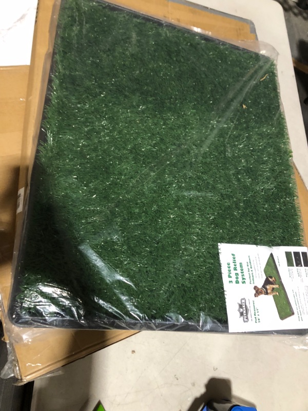 Photo 2 of Artificial Grass Puppy Pee Pad for Dogs and Small Pets - 20x25 Reusable 3-Layer Training Potty Pad with Tray - Dog Housebreaking Supplies by PETMAKER