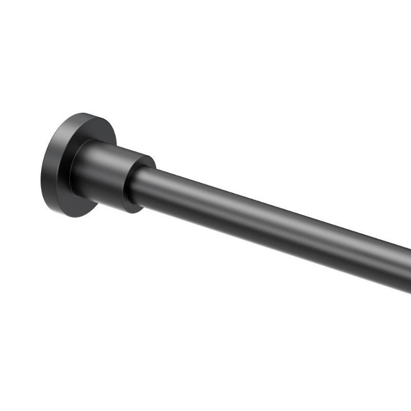 Photo 1 of **NEW** Gatco Minimalist 60 Straight Fixed Shower Curtain Rod Brass in Black, Size 2.63 H X 60.0 W X 2.63 D in