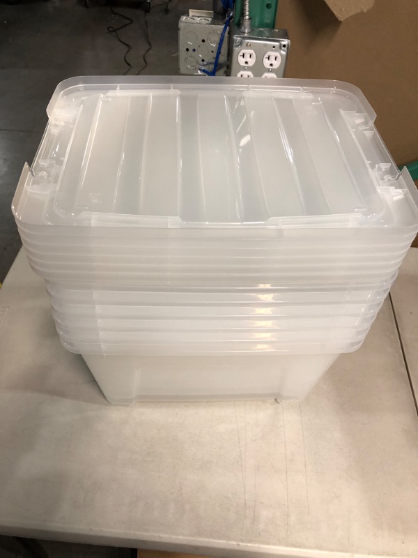 Photo 5 of **USED/SEE NOTES** IRIS USA 40 Qt. Plastic Storage Bin Tote Organizing Container with Durable Lid  6 Pack