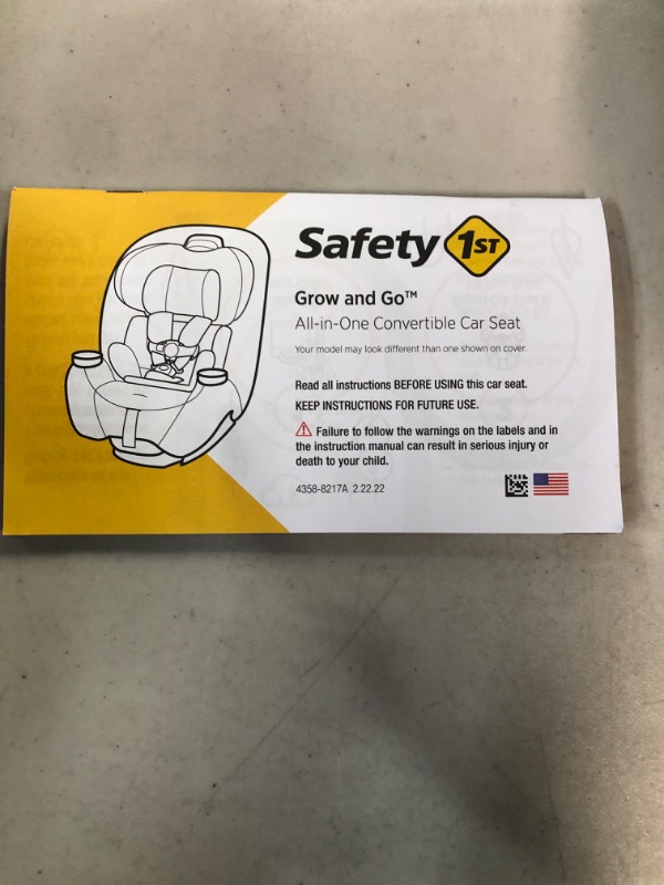 Photo 6 of **USED/SEE NOTES** Safety 1st Grow and Go All-in-One Convertible Car Seat, Rear-facing 5-40 pounds, Forward-facing 22-65 pounds