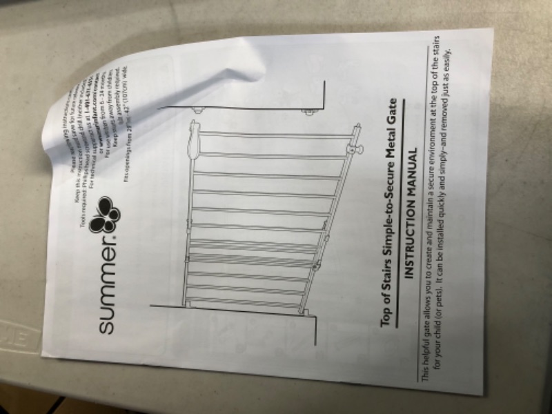 Photo 3 of **NEW/SEE NOTES**Summer Infant Extra Tall & Extra Wide Safety Gate, 29.5 - 53 Inch Wide & 38" Tall, Gray