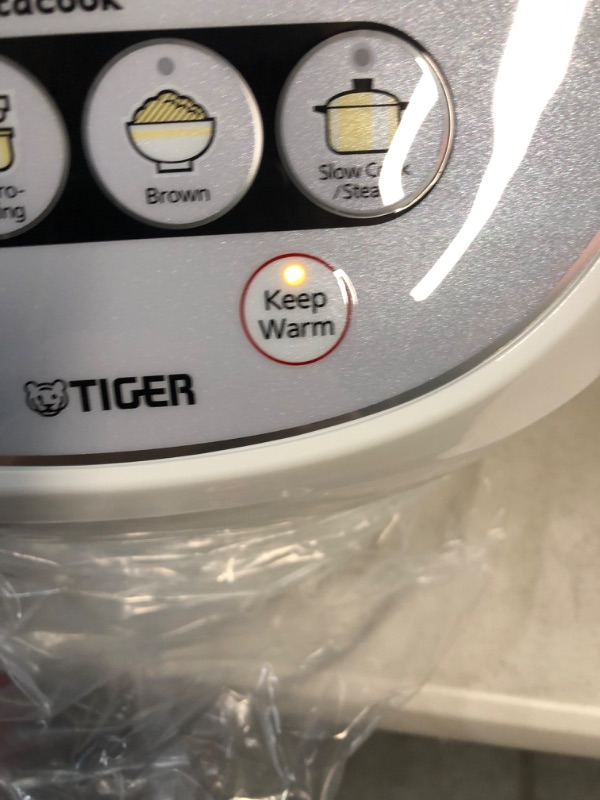 Photo 5 of *NEW* Tiger 10-Cup (Uncooked) Micom Rice Cooker with Food Steamer & Slow Cooker, White