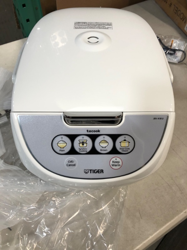 Photo 7 of *NEW* Tiger 10-Cup (Uncooked) Micom Rice Cooker with Food Steamer & Slow Cooker, White