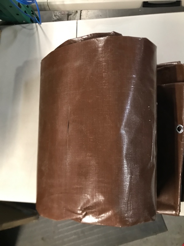 Photo 1 of **SMALL TEAR**
GUARD SHIELD Brown Tarp 10x12 Feet Medium Duty Outdoor Waterproof Multi Purpose Poly Tarps Cover 7mil