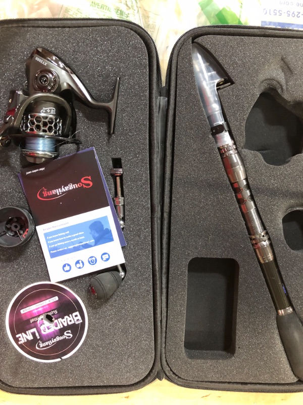 Photo 2 of ***READ NOTES***Sougayilang Fishing Rod Combos with Telescopic Fishing Pole Spinning Reels Fishing Carrier Bag for Travel Saltwater Freshwater Fishing 2.4M/7.87FT