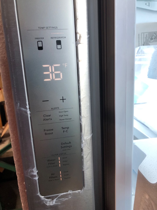 Photo 5 of **BOTTOM FREEZER DAMAGED** Frigidaire 23.3-cu ft Counter-depth French Door Refrigerator with Ice Maker (Fingerprint Resistant Stainless Steel NEW TESTED
