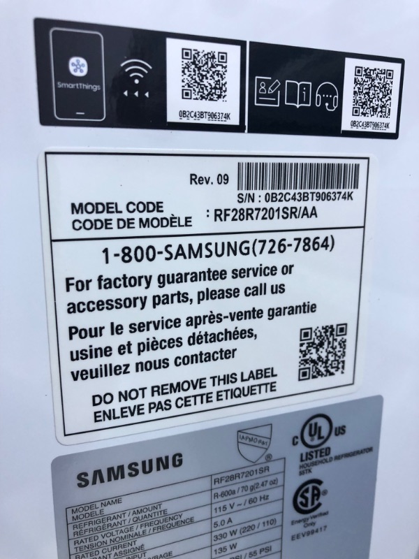 Photo 7 of **TESTED LIKE NEW, HAS MINOR SCRATCHES**  SAMSUNG 28 cu. ft. 4-Door French Door Refrigerator with FlexZone™ Drawer in Stainless Steel