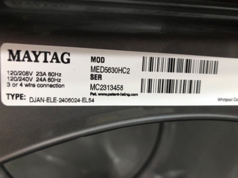 Photo 1 of **UNABLE TO TEST**  FRONT LOAD ELECTRIC DRYER WITH EXTRA POWER AND QUICK DRY CYCLE - 7.3 CU. FT.