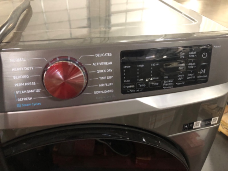 Photo 2 of **UNABLE TO TEST** LIKE NEW  SAMSUNG 7.5 cu. ft. Smart Electric Dryer with Steam Sanitize+ in Platinum