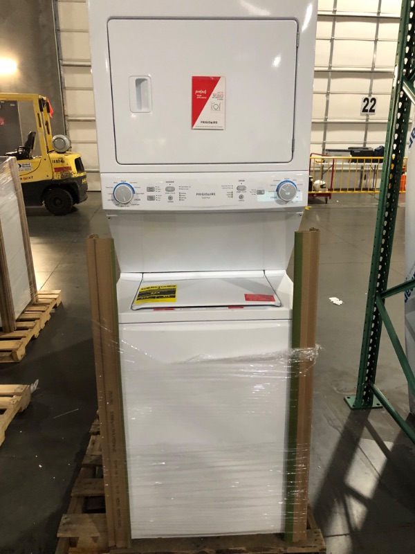 Photo 3 of Frigidaire Electric Washer/Dryer Laundry Center - 3.9 Cu. Ft Washer and 5.5 Cu. Ft. Dryer FLCE7522AW