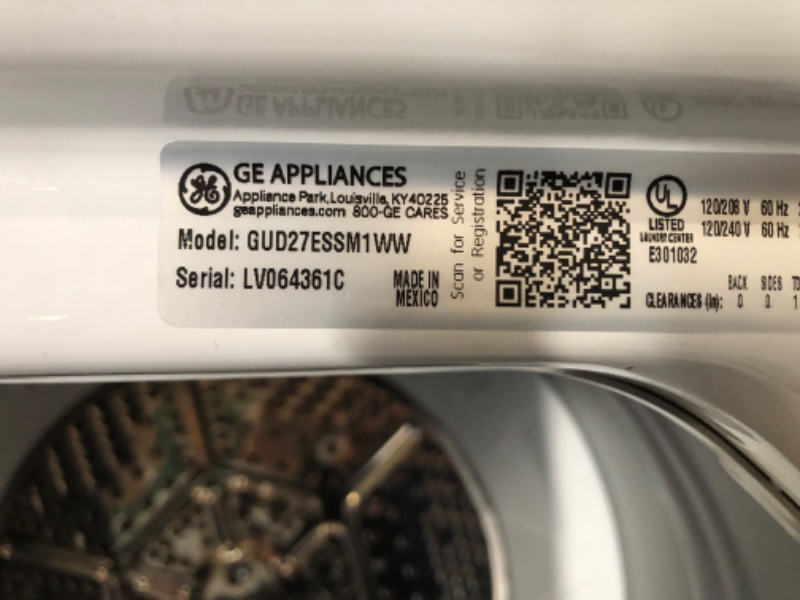 Photo 6 of E Unitized Spacemaker® 3.8 cu. ft. Capacity Washer with Stainless Steel Basket and 5.9 cu. ft. Capacity Electric Dryer Model #:GUD27ESSMWW
