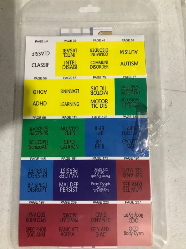 Photo 3 of 7 pack Index Tabs for DSM-5, Color-Coded DSM-5 Tabs, Laminated for Protection, 80 Tab in Total, 11 Blank Tabs, with Alignment Guide and Bookmark, Easy to Apply and Remove