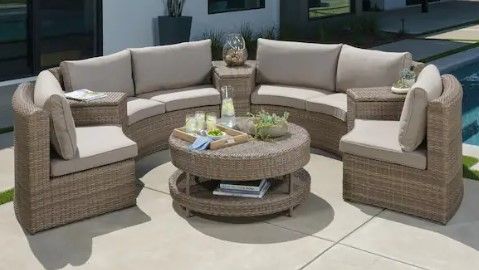 Photo 1 of **SEE NOTES** Canopy Cyprus 8-Piece Resin Wicker Outdoor Sectional 