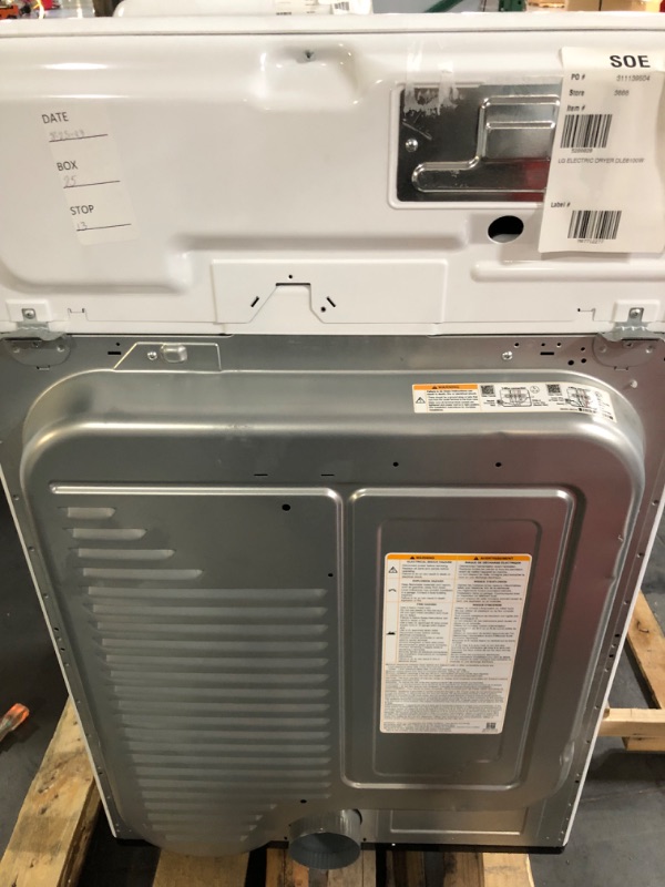 Photo 5 of **SEE NOTES** LG DLE6100W 7.3 cu. ft. Ultra Large Capacity Rear Control Electric Energy Star Dryer with Sensor Dry
