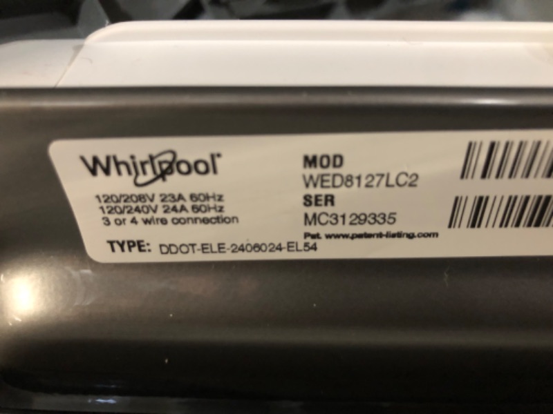 Photo 9 of **SEE NOTES** Whirlpool Front Load Electric Dryer with Intuitive Controls [WED8127LC2]