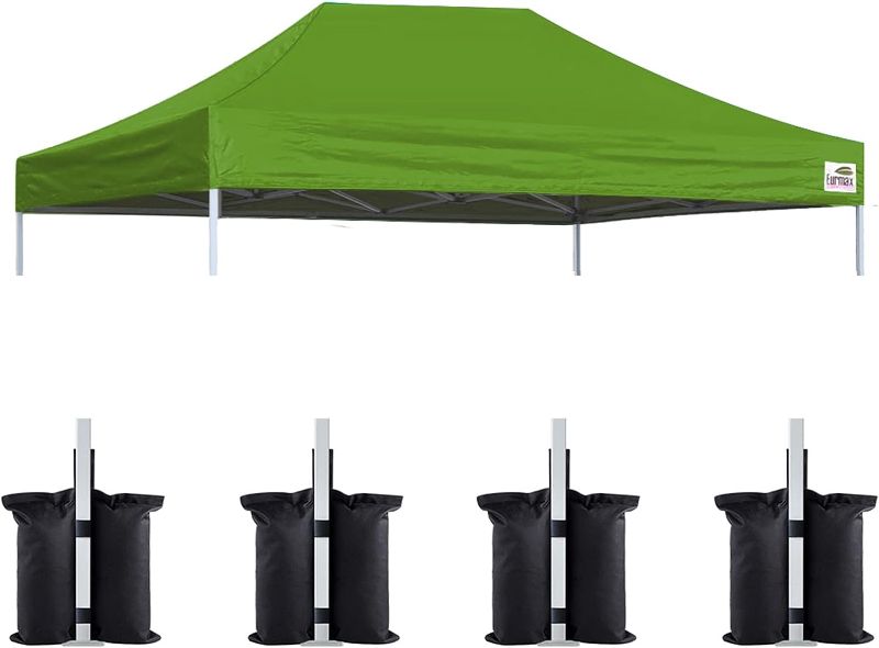 Photo 1 of  USA Pop Up Canopy Replacement Tent Top Cover, Weight Bag(10x15,Field Green) 4PC