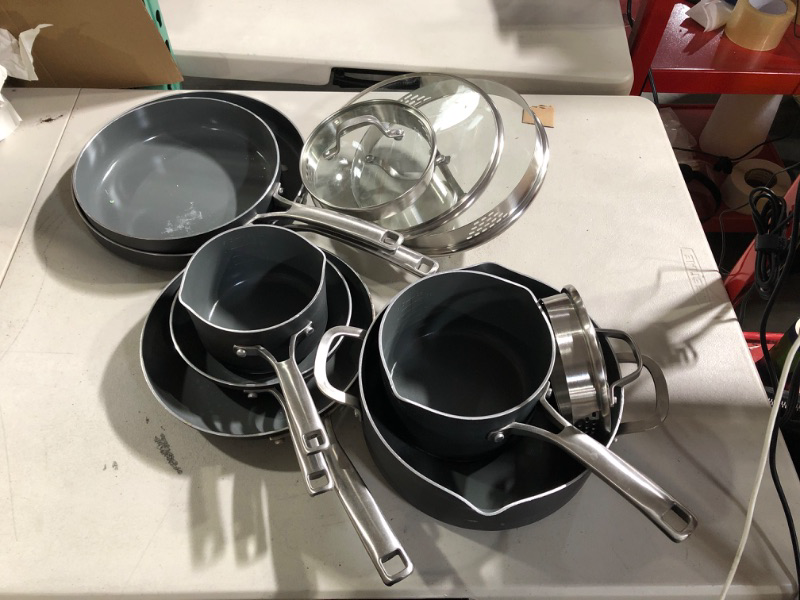 Photo 2 of **SEE NOTES**
Calphalon 11-Piece Pots and Pans Set, Oil-Infused Ceramic Cookware with Stay-Cool Handles