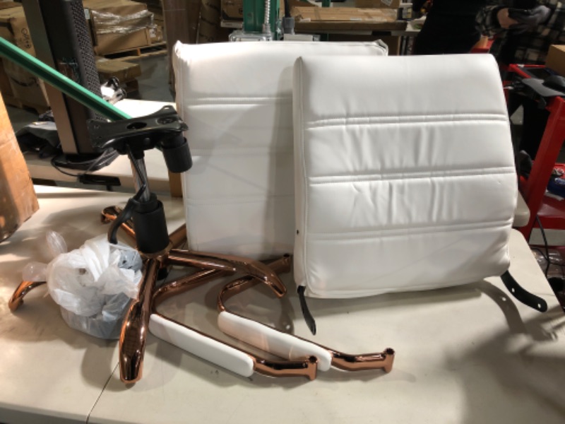 Photo 1 of **SEE NOTES**
Flash Furniture Whitney Mid-Back Desk Chair - White/Rose Gold