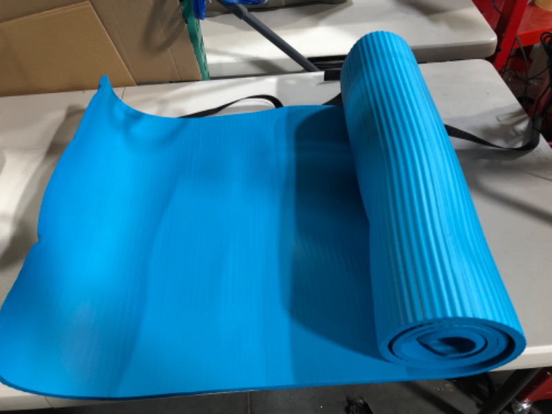 Photo 2 of BalanceFrom  All Purpose 1/2-Inch Extra Thick High Density Anti-Tear Exercise Yoga Mat BLUE