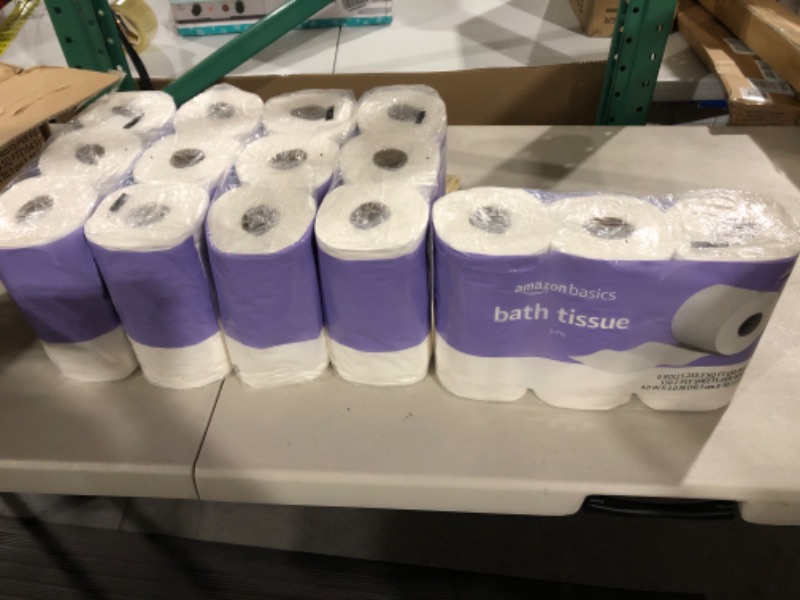 Photo 2 of Amazon Basics 2-Ply Toilet Paper 5 Packs, 6 Rolls per pack (30 Rolls total) (Previously Solimo)