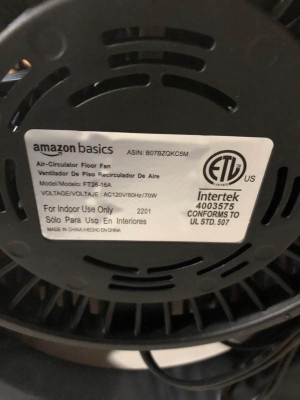 Photo 3 of Amazon Basics 3 Speed Small Room Air Circulator Fan, 11-Inch 11-Inch Air Circulator Fan