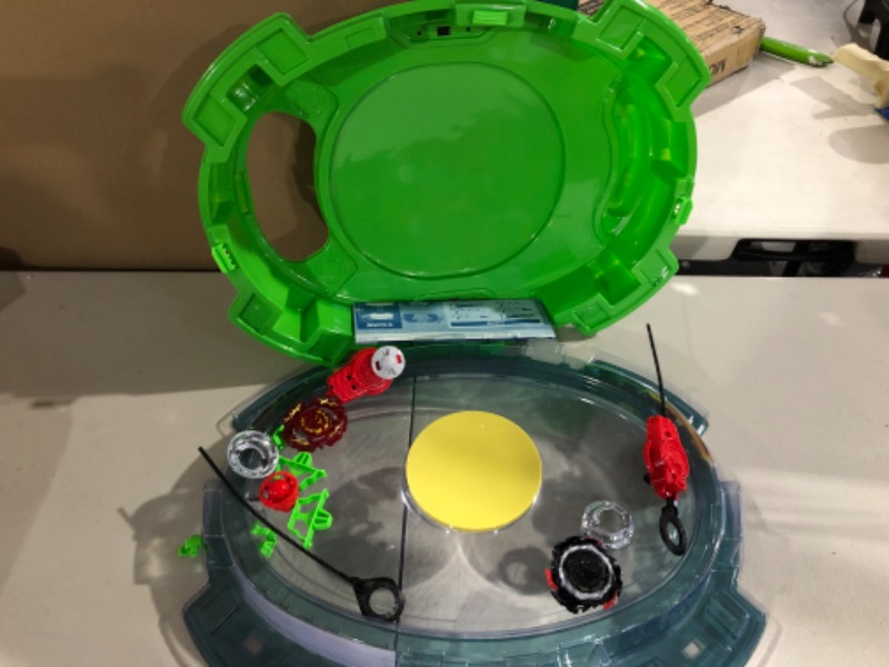 Photo 2 of BEYBLADE Burst QuadDrive Interstellar Drop Battle Set, Set Stadium, 2 Battling Tops and 2 Launchers, Toys for 8 Year Old Boys & Girls & Up